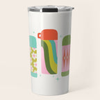 Retro Coffee Thermoses Multicolor on White Travel Mug Gallery Image 1