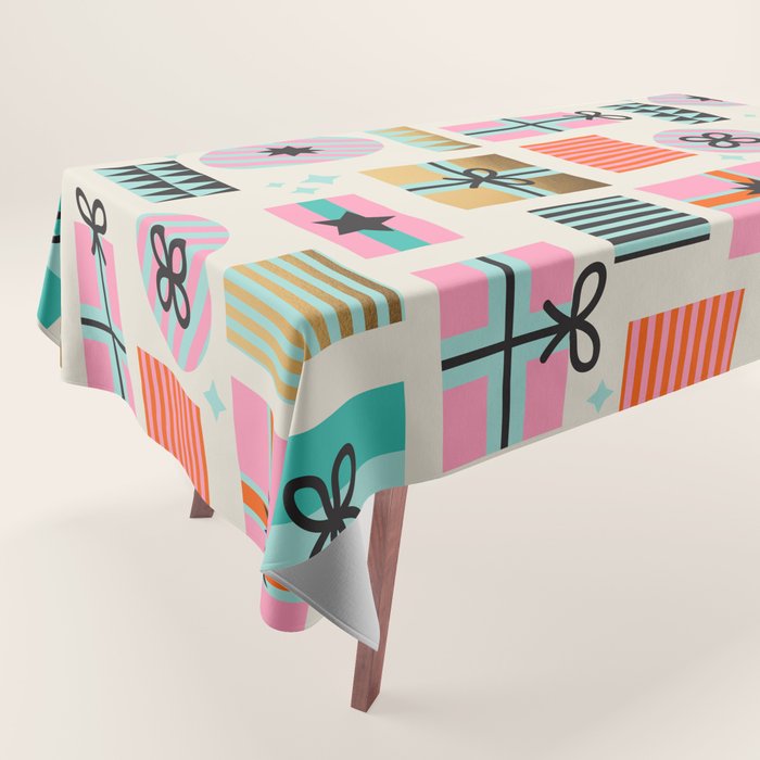 Retro Geometric Christmas gift Pattern 2 Tablecloth Gallery Image 1