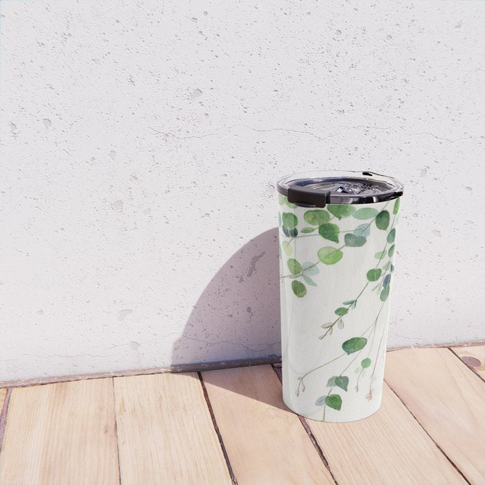 Eucalyptus Watercolor Travel Mug Gallery Image 4