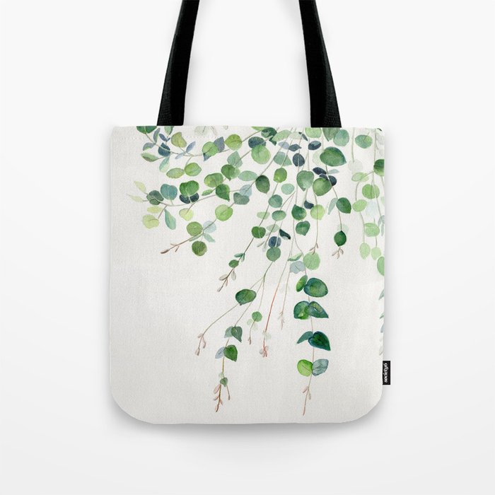 Eucalyptus Watercolor Tote Bag Gallery Image 1