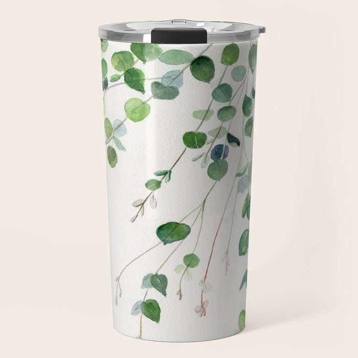 Eucalyptus Watercolor Travel Mug Gallery Image 1