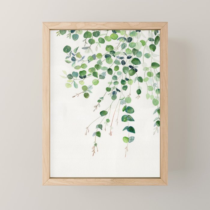 Eucalyptus Watercolor Mini Art Print Gallery Image 1