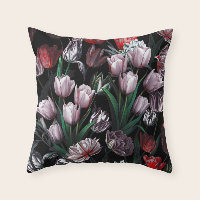 Magic Tulips Pattern VI Throw Pillow Gallery Image 6