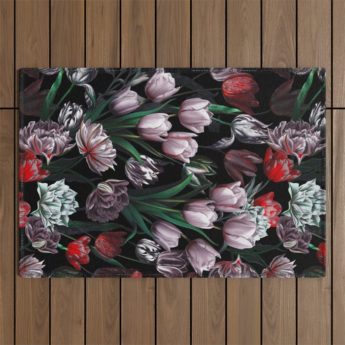 Magic Tulips Pattern VI Outdoor Rug Gallery Image 1