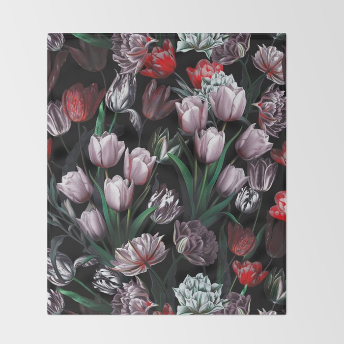 Magic Tulips Pattern VI Throw Blanket Gallery Image 2
