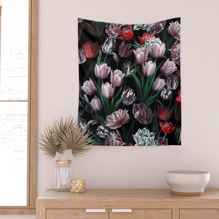 Magic Tulips Pattern VI Wall Tapestry Gallery Image 2
