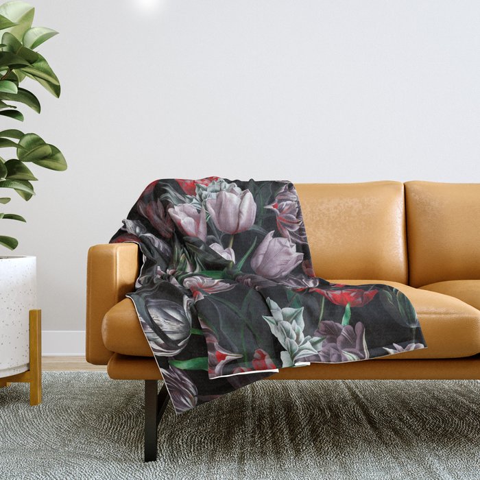 Magic Tulips Pattern VI Throw Blanket Gallery Image 1