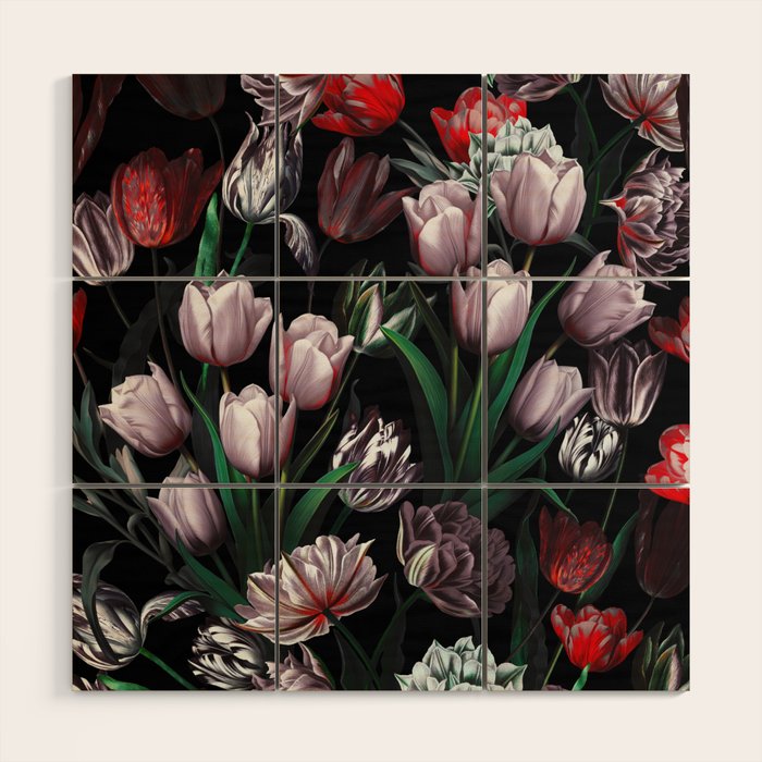 Magic Tulips Pattern VI Wood Wall Art Gallery Image 1