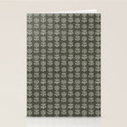 block print floral - dark olive Stationery Card Gallery Image 2
