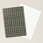 block print floral - dark olive Stationery Card Gallery Image 2
