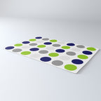 Lime Green, Bright Navy Blue, and Gray Multi Dots Minimalist Pattern on White Rug Gallery Image 3