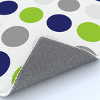 Lime Green, Bright Navy Blue, and Gray Multi Dots Minimalist Pattern on White Rug Gallery Image 4