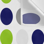 Lime Green, Bright Navy Blue, and Gray Multi Dots Minimalist Pattern on White Wall Tapestry Gallery Image 3