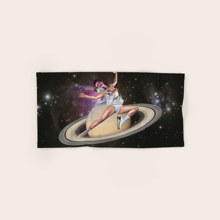 Saturn Queen // Skating in Space Bath Towel Gallery Image 1