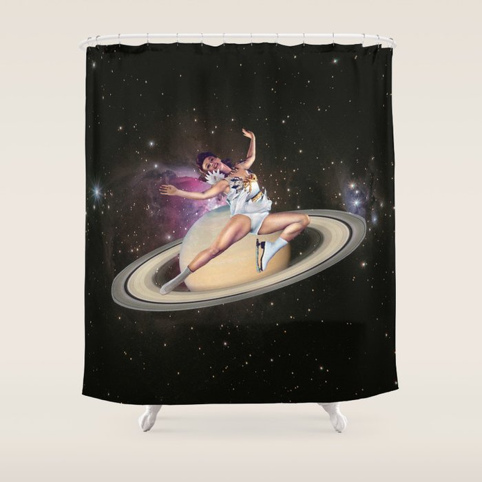 Saturn Queen // Skating in Space Shower Curtain Gallery Image 1