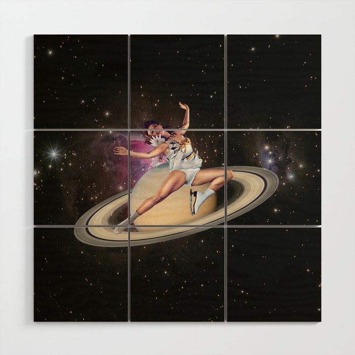 Saturn Queen // Skating in Space Wood Wall Art Gallery Image 1