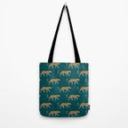 leopards walking - teal Tote Bag Gallery Image 2