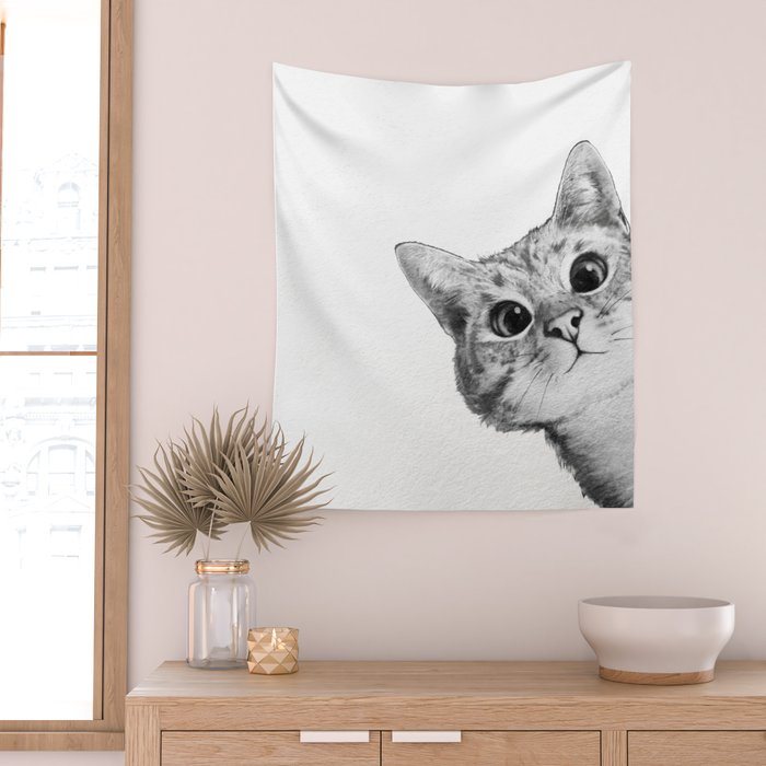 sneaky cat Wall Tapestry Gallery Image 2