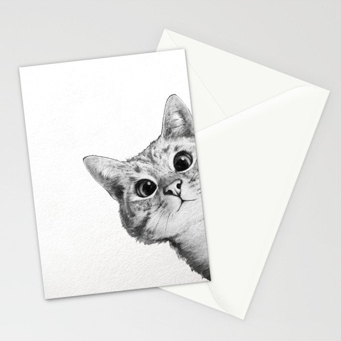 sneaky cat Stationery Card Gallery Image 2