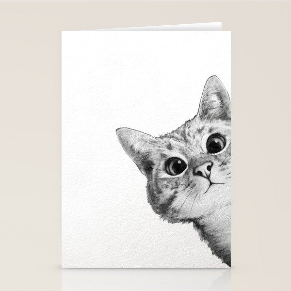 sneaky cat Stationery Card Gallery Image 1