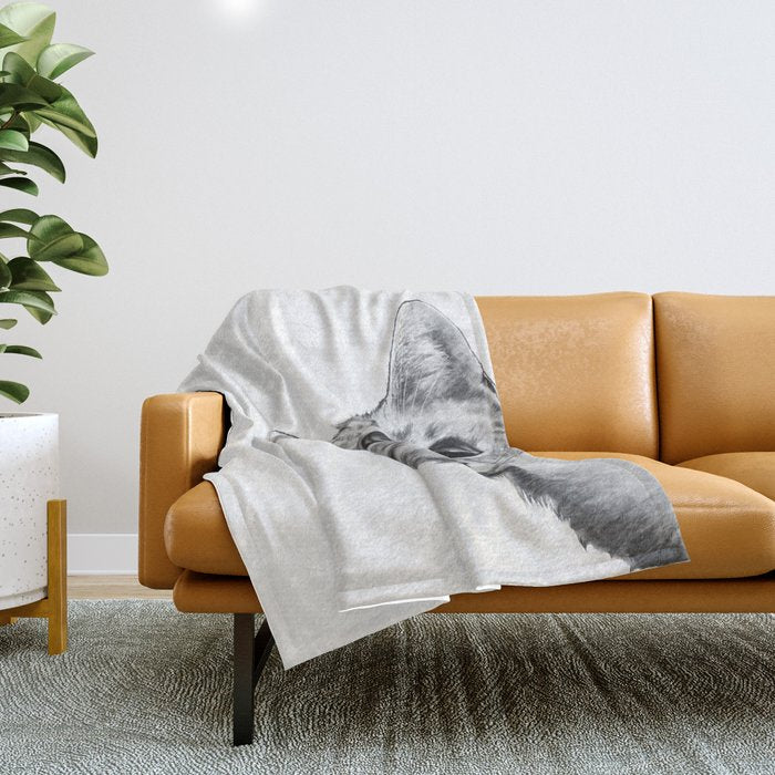 sneaky cat Throw Blanket Gallery Image 1
