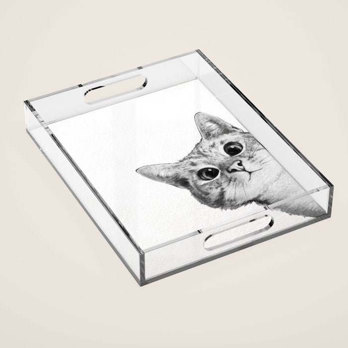 sneaky cat Acrylic Tray Gallery Image 1