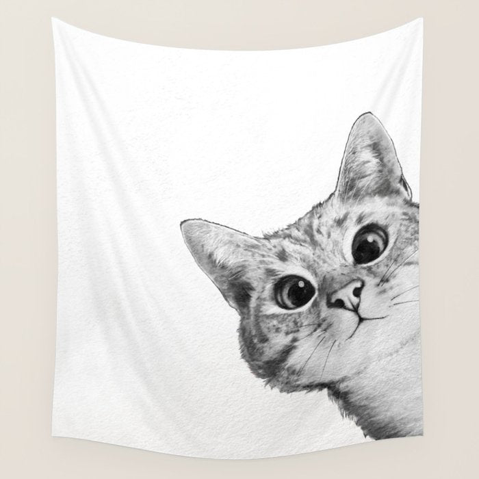 sneaky cat Wall Tapestry Gallery Image 1