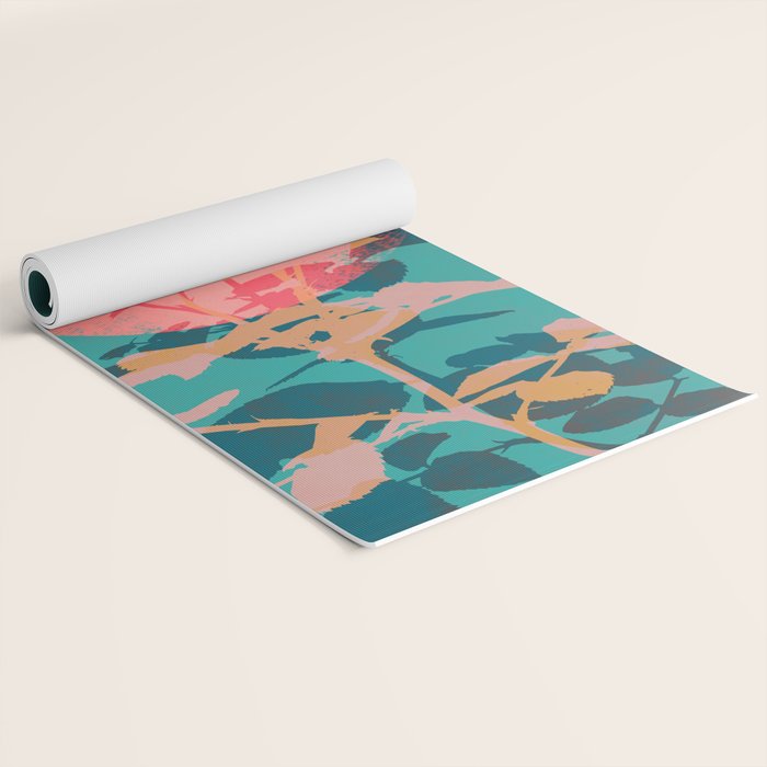 Flower noir Yoga Mat Gallery Image 2