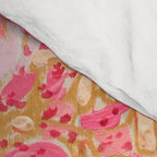 Swan Vase with Pink Lily Flower Bouquet on Dark Blue and Black Winter Floral Comforter Gallery Image 4
