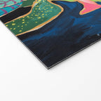 Swan Vase with Pink Lily Flower Bouquet on Dark Blue and Black Winter Floral Welcome Mat Gallery Image 2