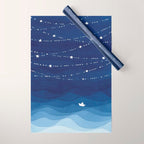Garland of Stars IV, night sky Wrapping Paper Gallery Image 1