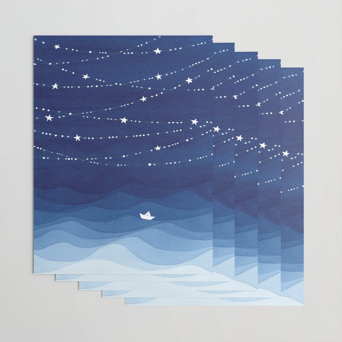 Garland of Stars IV, night sky Wrapping Paper Gallery Image 3