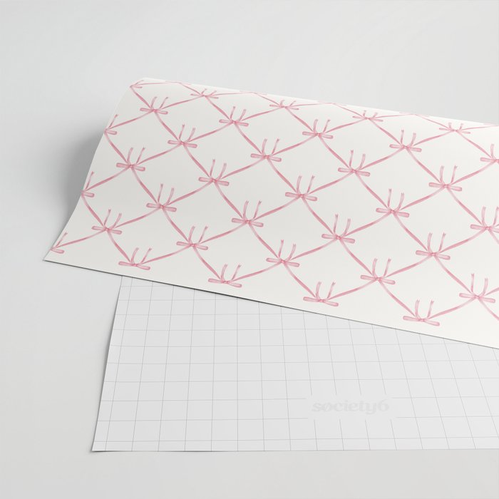 Bows & Ribbons Pattern I Pastel Pink Wrapping Paper Gallery Image 2