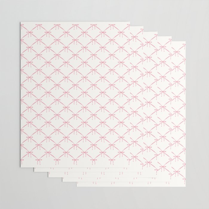 Bows & Ribbons Pattern I Pastel Pink Wrapping Paper Gallery Image 3