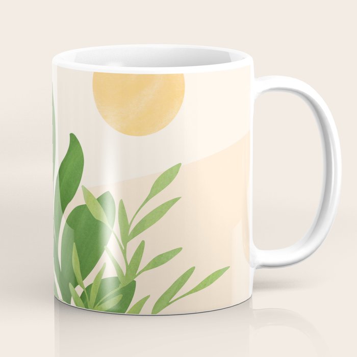 Greenery and Sunlight Botanical Still Life Coffee Mug Gallery Image 1