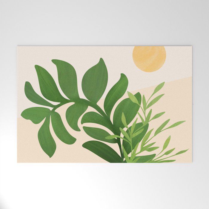 Greenery and Sunlight Botanical Still Life Welcome Mat Gallery Image 1