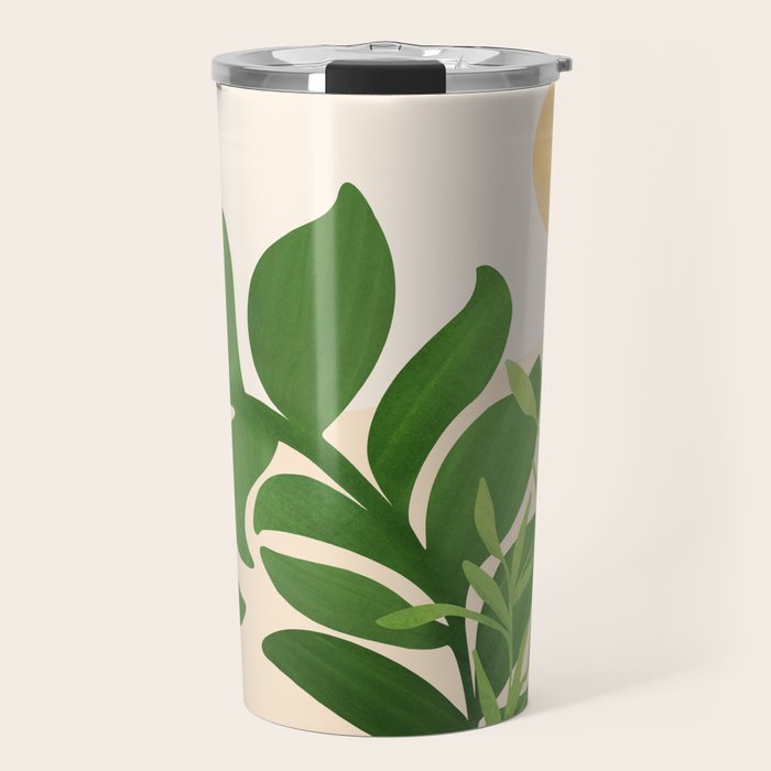Greenery and Sunlight Botanical Still Life Travel Mug Gallery Image 1