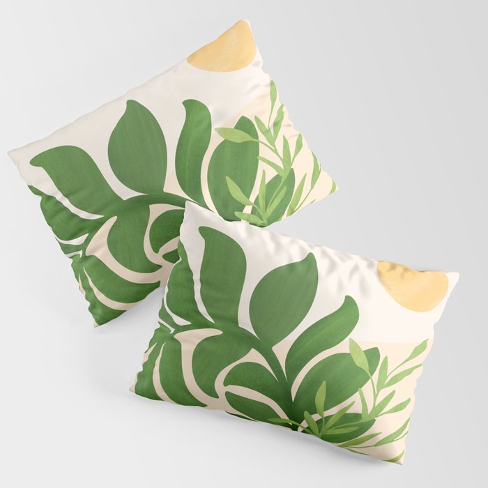Greenery and Sunlight Botanical Still Life Pillow Sham Gallery Image 3