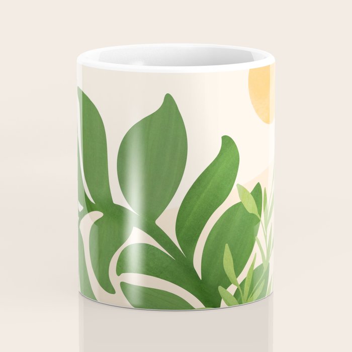 Greenery and Sunlight Botanical Still Life Coffee Mug Gallery Image 4
