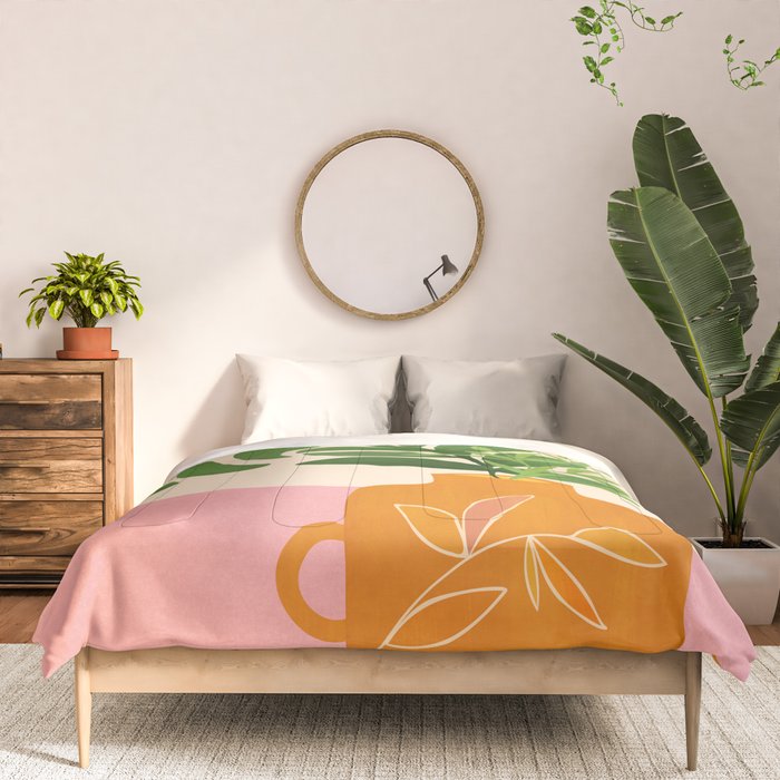 Greenery and Sunlight Botanical Still Life Comforter Gallery Image 3