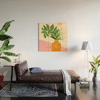 Greenery and Sunlight Botanical Still Life Wood Wall Art Gallery Image 2