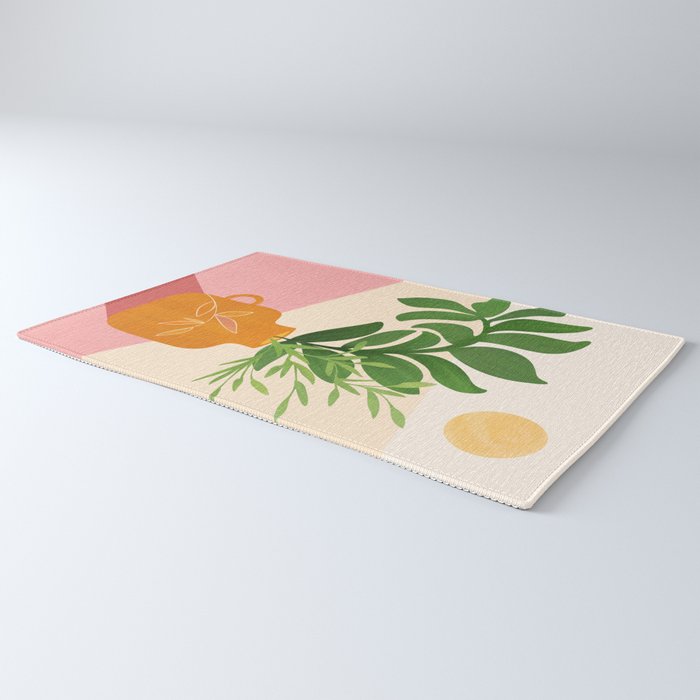 Greenery and Sunlight Botanical Still Life Rug Gallery Image 3