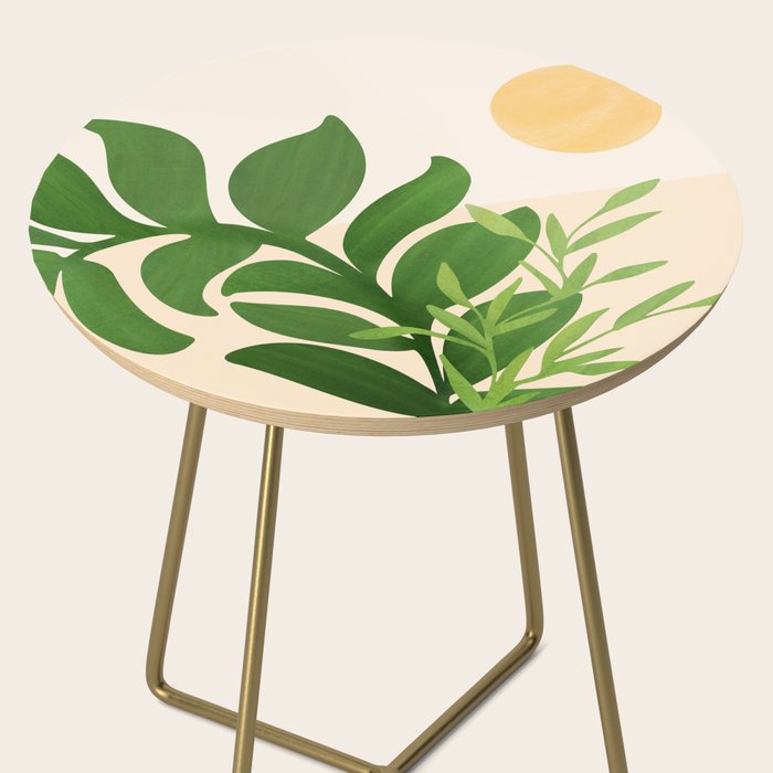 Greenery and Sunlight Botanical Still Life Side Table Gallery Image 2