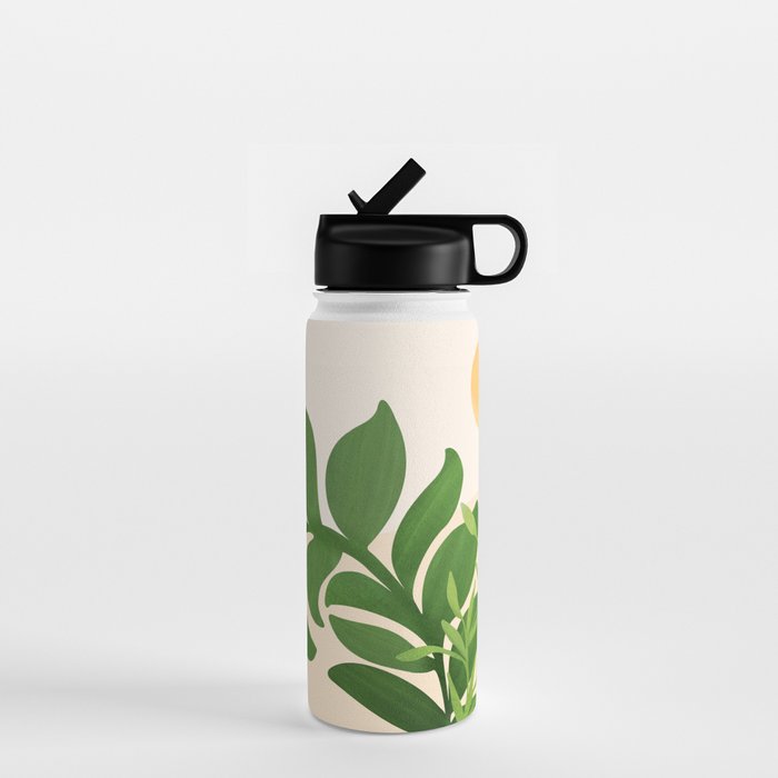 Greenery and Sunlight Botanical Still Life Water Bottle Gallery Image 1
