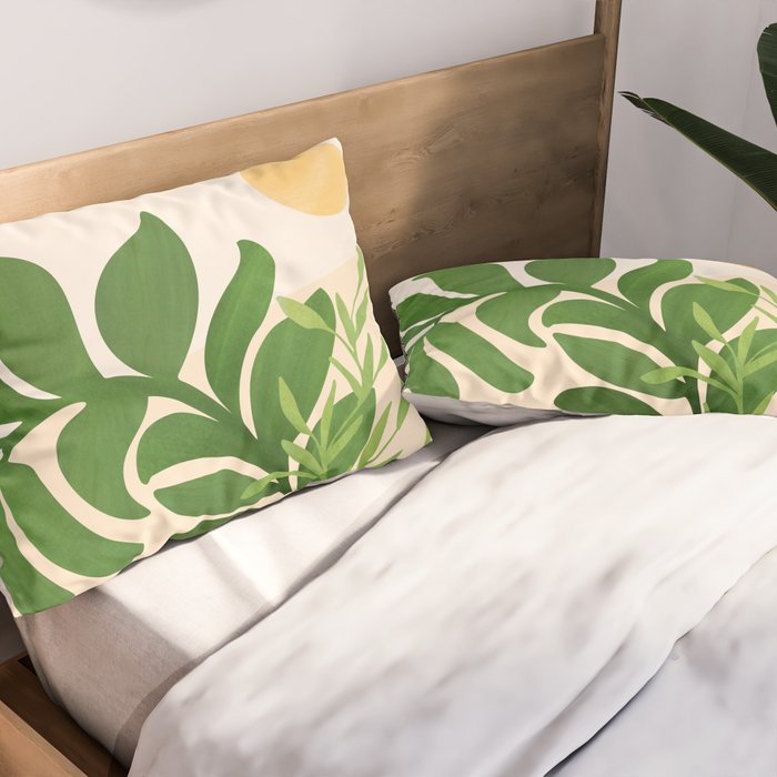Greenery and Sunlight Botanical Still Life Pillow Sham Gallery Image 2
