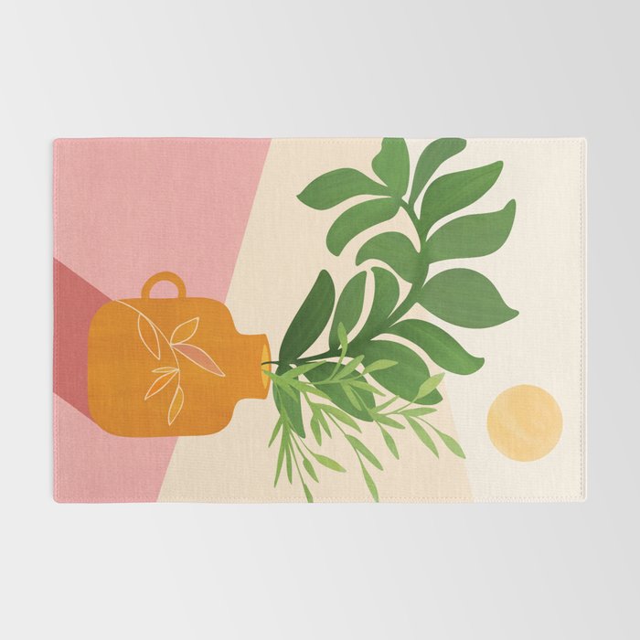 Greenery and Sunlight Botanical Still Life Rug Gallery Image 2