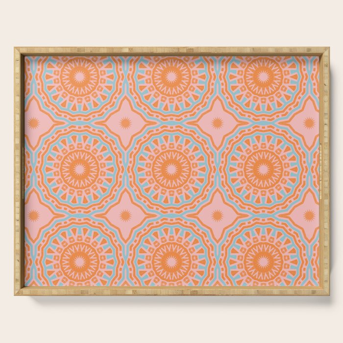 Coral Mandala Pattern Serving Tray Gallery Image 1