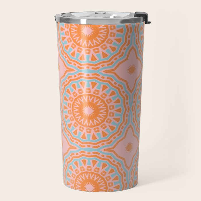 Coral Mandala Pattern Travel Mug Gallery Image 2