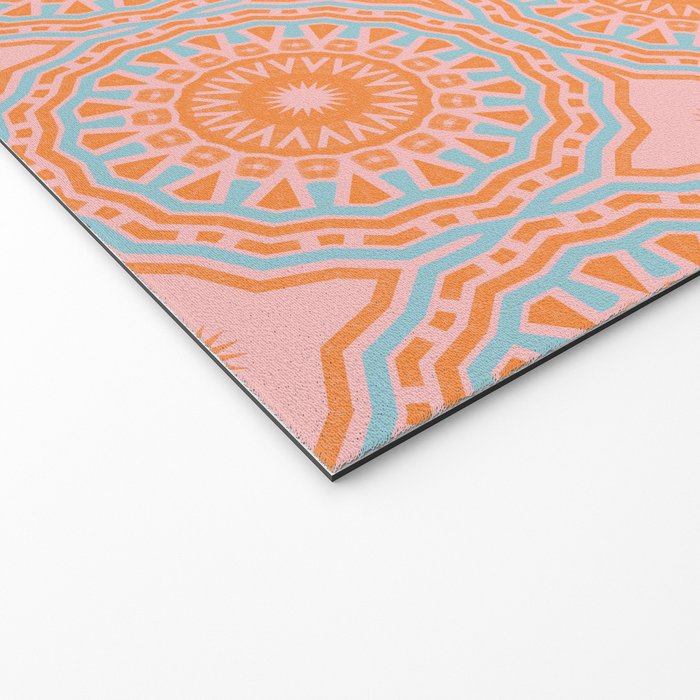 Coral Mandala Pattern Welcome Mat Gallery Image 2