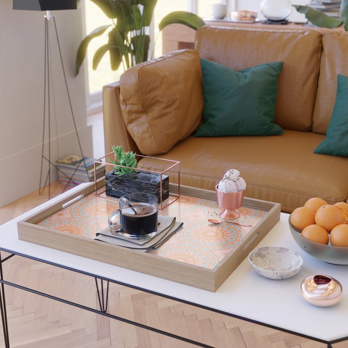 Coral Mandala Pattern Serving Tray Gallery Image 2